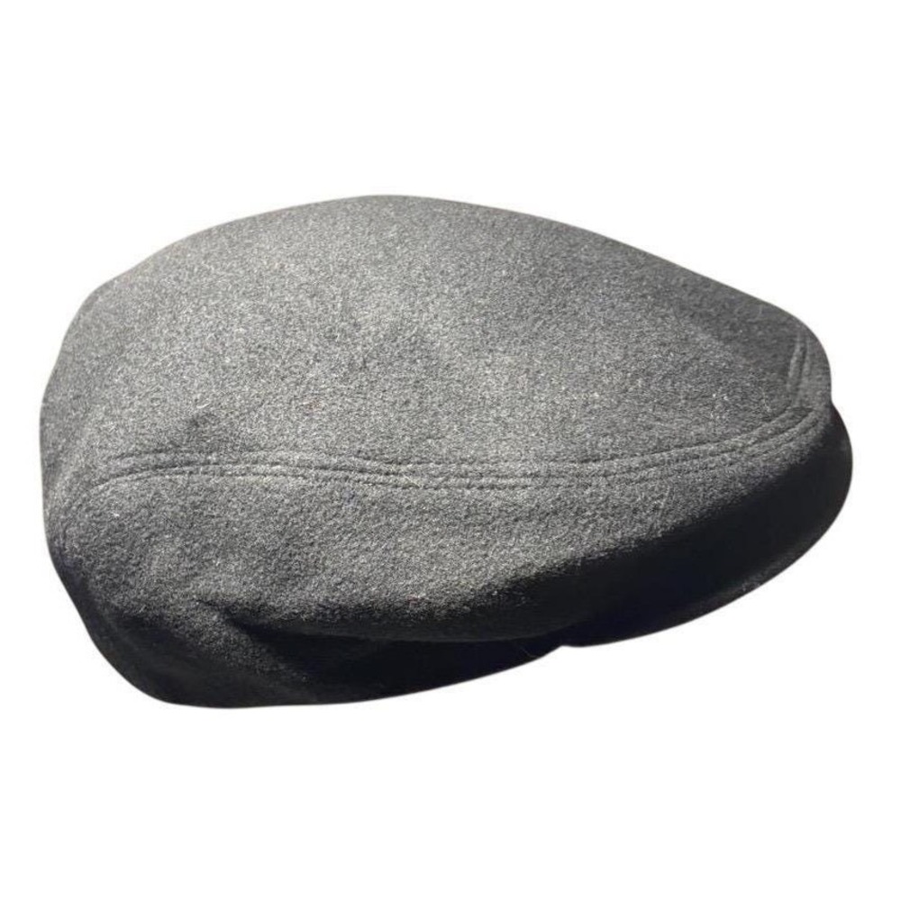 Country Gentleman Wool Cashmere Flat Cap Made in Italy Charcoal Grey Med Clean